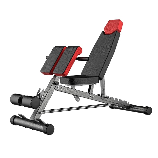 Banc FID réglable Finer Form avec fonction chaise romaine et roulettes de transport