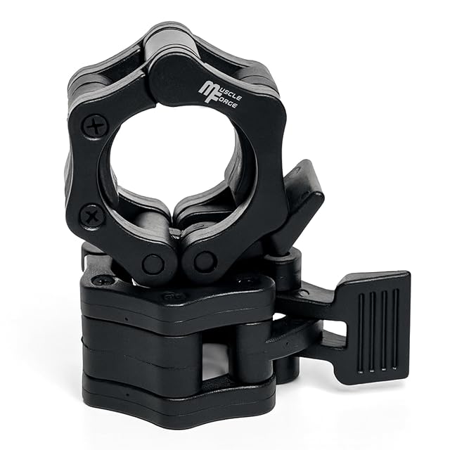 Paire de colliers de serrage MuscleForge noirs en PVC pour barres olympiques