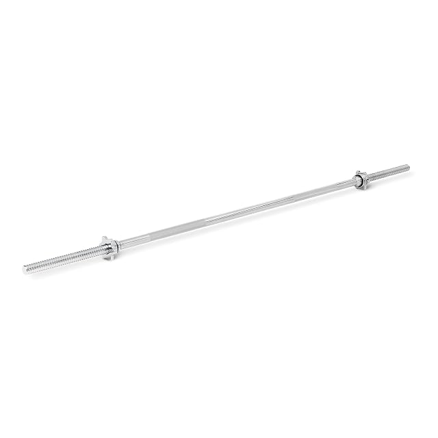 Barre chromée Amazon Basics de 152 cm avec zones de prise striées et colliers étoile