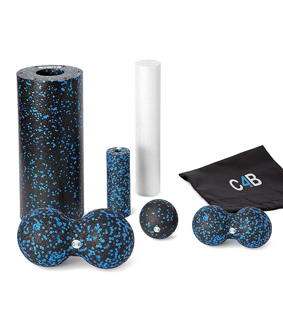 Jeu de fascias CLUB4BRANDS en sept pièces, rouleaux et balles avec un sac nylon
