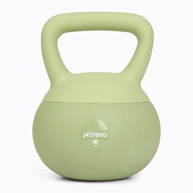 Kettlebell XTREXO à coque souple remplie de sable avec une anse large et lisse