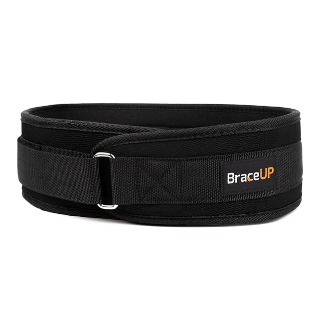 Ceinture de musculation BraceUP noire de 10 cm à fermeture auto-agrippante