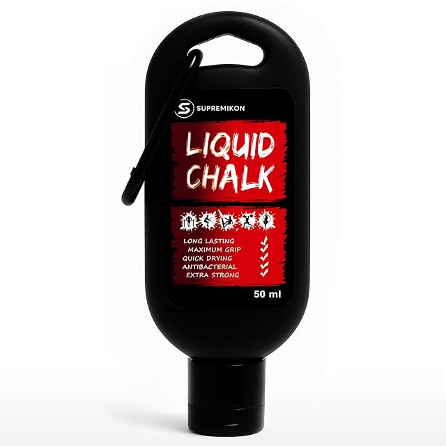 Flacon SUPREMIKON noir de 50 ml à étiquette rouge, avec une boucle à mousqueton moulée à l’épaule