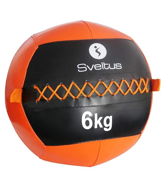 Wall ball sveltus orange, 35 cm de diamètre, 6 kg, avec laçage