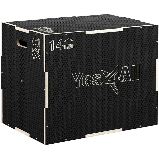 Plyo box 3-en-1 Yes4All CFL8 en contreplaqué avec surface antidérapante en nid d’abeilles