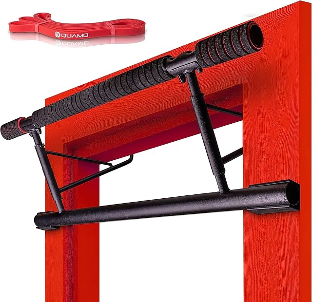 Barre de traction de porte QUAMO by LAVUR avec prises en mousse et un élastique de résistance