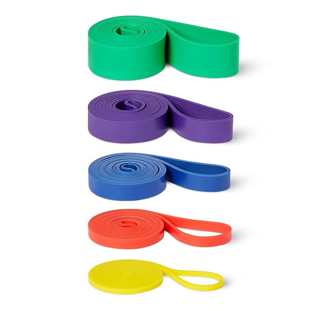 Jeu Amazon Basics de cinq bandes élastiques codées par couleur