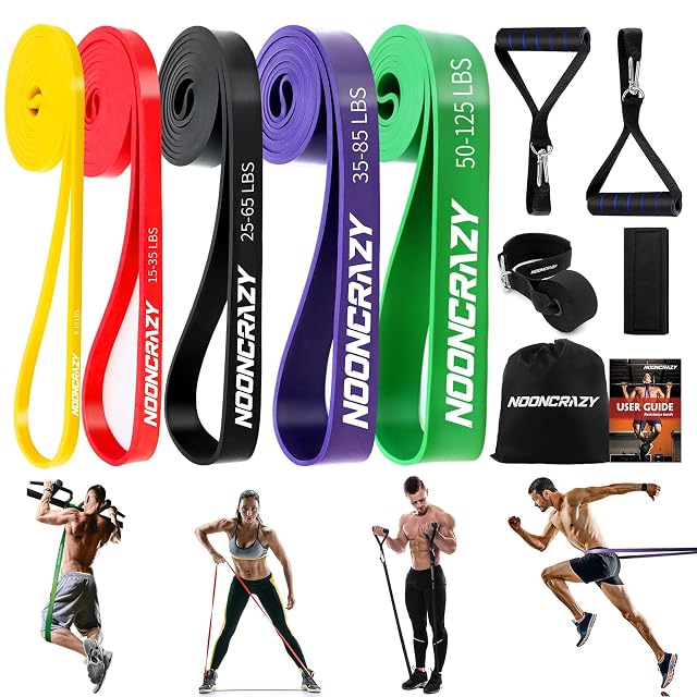 Cinq bandes plates nooncrazy imprimées de plages en livres, plus poignées, sangle de cheville, ancrage, sac et guide