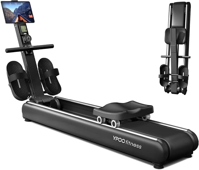 Rameur magnétique YPOO RM910 avec doubles rails de glissement et écran LCD