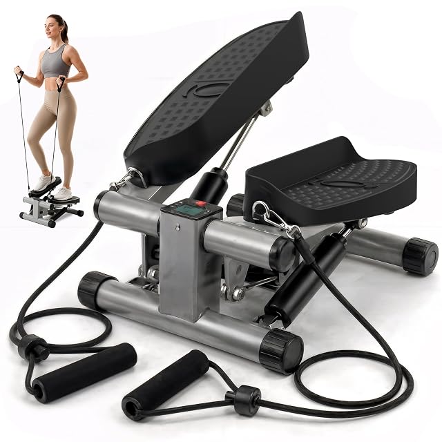 Mini-stepper Niceday avec élastiques de résistance et écran LCD
