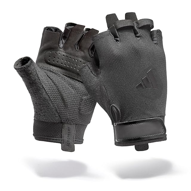 Gants d’entraînement adidas Essential noirs à paume d’aspect suédine