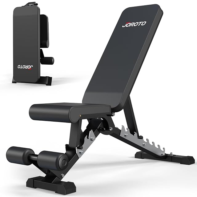 Banc pliable réglable JOROTO MD60 noir avec rembourrage épais en cuir PU