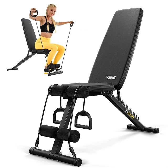 Banc de musculation pliable TREX SPORT TX-110B avec dossier réglable
