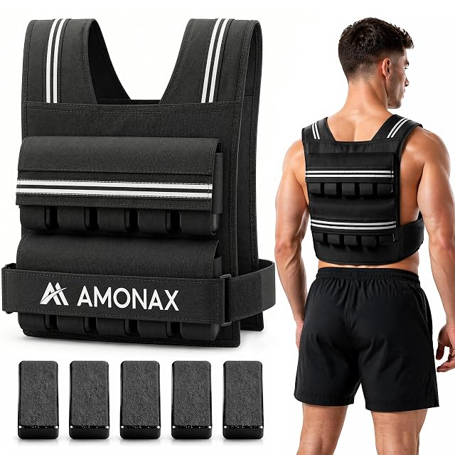 Gilet lesté Amonax avec blocs amovibles, bandes rétroréfléchissantes et épaules rembourrées
