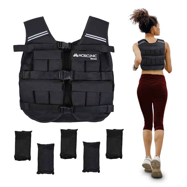 Gilet lesté Mobiclinic Iron10 en tissu Oxford 600D avec bandes rétroréfléchissantes