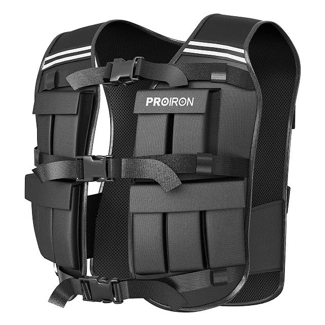 Gilet lesté réglable PROIRON avec bandes rétroréfléchissantes et doublure en filet aéré